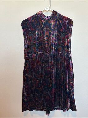 Free People Multicolor Velvet Paisley Midi Dress